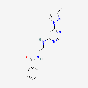 N-(2-{[6-(3-methyl-1H-pyrazol-1-yl)-4-pyrimidinyl]amino}ethyl)benzamide