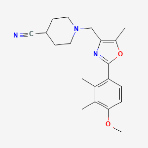 1-{[2-(4-methoxy-2,3-dimethylphenyl)-5-methyl-1,3-oxazol-4-yl]methyl}piperidine-4-carbonitrile