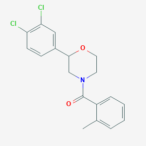 molecular formula C18H17Cl2NO2 B5271728 2-(3,4-dichlorophenyl)-4-(2-methylbenzoyl)morpholine 