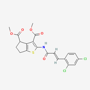 molecular formula C20H17Cl2NO5S B5271747 (E)-dimethyl 2-(3-(2,4-dichlorophenyl)acrylamido)-5,6-dihydro-4H-cyclopenta[b]thiophene-3,4-dicarboxylate 