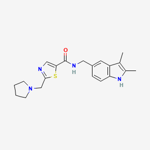 N-[(2,3-dimethyl-1H-indol-5-yl)methyl]-2-(pyrrolidin-1-ylmethyl)-1,3-thiazole-5-carboxamide