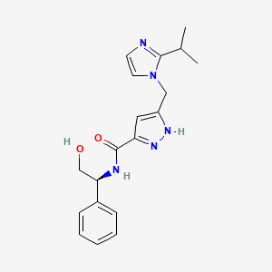 molecular formula C19H23N5O2 B5271764 N-[(1S)-2-hydroxy-1-phenylethyl]-5-[(2-propan-2-ylimidazol-1-yl)methyl]-1H-pyrazole-3-carboxamide 