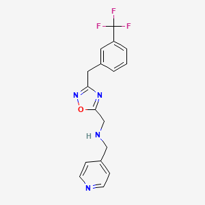 molecular formula C17H15F3N4O B5271821 1-pyridin-4-yl-N-[[3-[[3-(trifluoromethyl)phenyl]methyl]-1,2,4-oxadiazol-5-yl]methyl]methanamine 