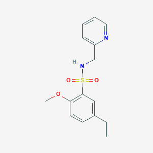 molecular formula C15H18N2O3S B5271828 5-ethyl-2-methoxy-N-(2-pyridinylmethyl)benzenesulfonamide 