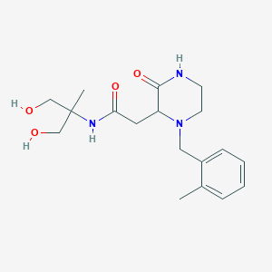 molecular formula C18H27N3O4 B5271842 N-[2-hydroxy-1-(hydroxymethyl)-1-methylethyl]-2-[1-(2-methylbenzyl)-3-oxo-2-piperazinyl]acetamide 