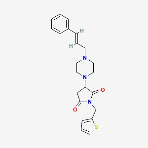 3-{4-[(2E)-3-phenylprop-2-en-1-yl]piperazin-1-yl}-1-(thiophen-2-ylmethyl)pyrrolidine-2,5-dione