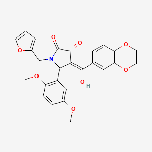 (4E)-4-[2,3-dihydro-1,4-benzodioxin-6-yl(hydroxy)methylidene]-5-(2,5-dimethoxyphenyl)-1-(furan-2-ylmethyl)pyrrolidine-2,3-dione