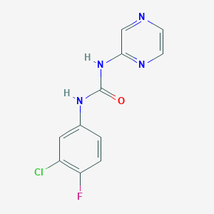 1-(3-Chloro-4-fluorophenyl)-3-pyrazin-2-ylurea