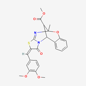 methyl 13-(3,4-dimethoxybenzylidene)-9-methyl-14-oxo-8-oxa-12-thia-10,15-diazatetracyclo[7.6.1.0~2,7~.0~11,15~]hexadeca-2,4,6,10-tetraene-16-carboxylate