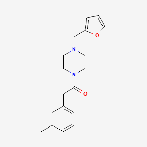 molecular formula C18H22N2O2 B5271929 1-[4-(Furan-2-ylmethyl)piperazin-1-yl]-2-(3-methylphenyl)ethanone 