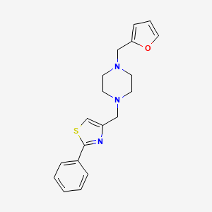 molecular formula C19H21N3OS B5271962 4-{[4-(2-FURYLMETHYL)PIPERAZINO]METHYL}-2-PHENYL-1,3-THIAZOLE 