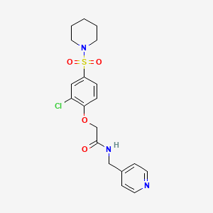 molecular formula C19H22ClN3O4S B5271989 2-[2-chloro-4-(1-piperidinylsulfonyl)phenoxy]-N-(4-pyridinylmethyl)acetamide 