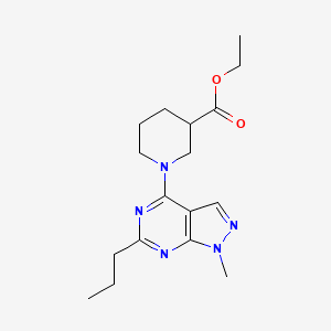 ethyl 1-(1-methyl-6-propyl-1H-pyrazolo[3,4-d]pyrimidin-4-yl)-3-piperidinecarboxylate