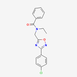 molecular formula C18H16ClN3O2 B5271998 N-{[3-(4-chlorophenyl)-1,2,4-oxadiazol-5-yl]methyl}-N-ethylbenzamide 