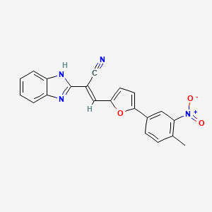 molecular formula C21H14N4O3 B5271999 (2E)-2-(1H-benzimidazol-2-yl)-3-[5-(4-methyl-3-nitrophenyl)furan-2-yl]prop-2-enenitrile 