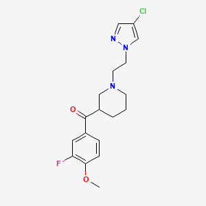 {1-[2-(4-chloro-1H-pyrazol-1-yl)ethyl]piperidin-3-yl}(3-fluoro-4-methoxyphenyl)methanone