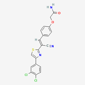 molecular formula C20H13Cl2N3O2S B5272014 2-(4-{2-cyano-2-[4-(3,4-dichlorophenyl)-1,3-thiazol-2-yl]vinyl}phenoxy)acetamide 