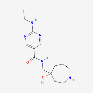 molecular formula C14H23N5O2 B5272029 2-(ethylamino)-N-[(4-hydroxy-4-azepanyl)methyl]-5-pyrimidinecarboxamide hydrochloride 