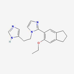 molecular formula C19H22N4O B5272064 2-(6-ethoxy-2,3-dihydro-1H-inden-5-yl)-1-[2-(1H-imidazol-4-yl)ethyl]-1H-imidazole 