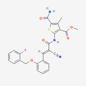 molecular formula C25H20FN3O5S B5272072 methyl 5-(aminocarbonyl)-2-[(2-cyano-3-{2-[(2-fluorobenzyl)oxy]phenyl}acryloyl)amino]-4-methyl-3-thiophenecarboxylate 