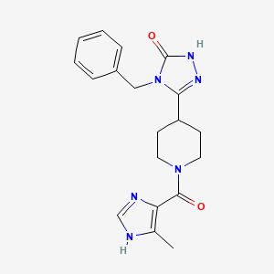 molecular formula C19H22N6O2 B5272108 4-benzyl-5-{1-[(4-methyl-1H-imidazol-5-yl)carbonyl]-4-piperidinyl}-2,4-dihydro-3H-1,2,4-triazol-3-one 