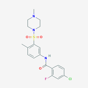 4-chloro-2-fluoro-N-{4-methyl-3-[(4-methyl-1-piperazinyl)sulfonyl]phenyl}benzamide