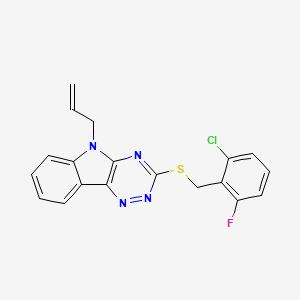 3-{[(2-CHLORO-6-FLUOROPHENYL)METHYL]SULFANYL}-5-(PROP-2-EN-1-YL)-5H-[1,2,4]TRIAZINO[5,6-B]INDOLE