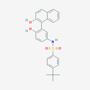 molecular formula C26H25NO4S B527214 4-tert-butyl-N-[4-hydroxy-3-(2-hydroxynaphthalen-1-yl)phenyl]benzene-1-sulfonamide 