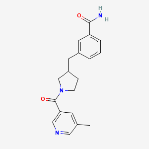 molecular formula C19H21N3O2 B5272145 3-({1-[(5-methylpyridin-3-yl)carbonyl]pyrrolidin-3-yl}methyl)benzamide 