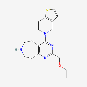 molecular formula C18H24N4OS B5272149 4-(6,7-dihydrothieno[3,2-c]pyridin-5(4H)-yl)-2-(ethoxymethyl)-6,7,8,9-tetrahydro-5H-pyrimido[4,5-d]azepine dihydrochloride 