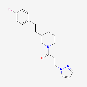 3-[2-(4-fluorophenyl)ethyl]-1-[3-(1H-pyrazol-1-yl)propanoyl]piperidine