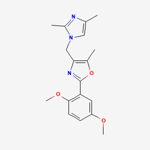 2-(2,5-dimethoxyphenyl)-4-[(2,4-dimethyl-1H-imidazol-1-yl)methyl]-5-methyl-1,3-oxazole hydrochloride