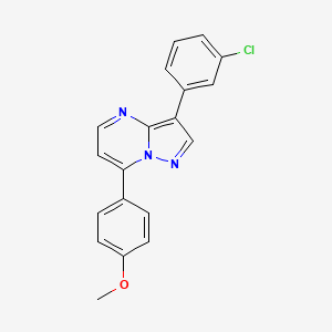 molecular formula C19H14ClN3O B5272254 3-(3-chlorophenyl)-7-(4-methoxyphenyl)pyrazolo[1,5-a]pyrimidine 