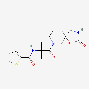 N-[1,1-dimethyl-2-oxo-2-(2-oxo-1-oxa-3,7-diazaspiro[4.5]dec-7-yl)ethyl]-2-thiophenecarboxamide