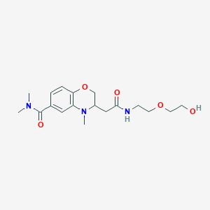 molecular formula C18H27N3O5 B5272298 3-(2-{[2-(2-hydroxyethoxy)ethyl]amino}-2-oxoethyl)-N,N,4-trimethyl-3,4-dihydro-2H-1,4-benzoxazine-6-carboxamide 