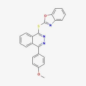 molecular formula C22H15N3O2S B5272304 1-(1,3-Benzoxazol-2-ylsulfanyl)-4-(4-methoxyphenyl)phthalazine 