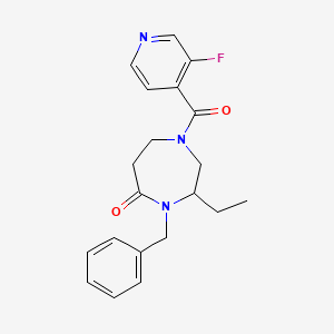 4-benzyl-3-ethyl-1-(3-fluoroisonicotinoyl)-1,4-diazepan-5-one