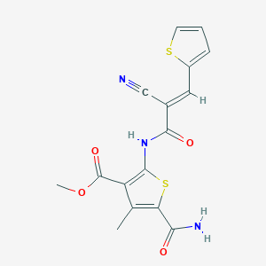 methyl 5-(aminocarbonyl)-2-{[2-cyano-3-(2-thienyl)acryloyl]amino}-4-methyl-3-thiophenecarboxylate