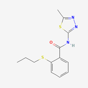 molecular formula C13H15N3OS2 B5272354 N-(5-methyl-1,3,4-thiadiazol-2-yl)-2-(propylsulfanyl)benzamide 