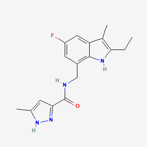 molecular formula C17H19FN4O B5272373 N-[(2-ethyl-5-fluoro-3-methyl-1H-indol-7-yl)methyl]-3-methyl-1H-pyrazole-5-carboxamide 