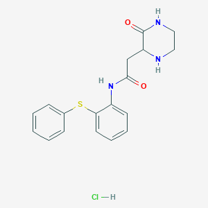 2-(3-oxopiperazin-2-yl)-N-(2-phenylsulfanylphenyl)acetamide;hydrochloride