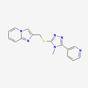 molecular formula C16H14N6S B5272441 2-({[4-methyl-5-(3-pyridinyl)-4H-1,2,4-triazol-3-yl]thio}methyl)imidazo[1,2-a]pyridine 