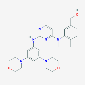 molecular formula C27H34N6O3 B527245 (3-((2-(3,5-二吗啉苯基氨基)嘧啶-4-基)(甲基)氨基)-4-甲基苯基)甲醇 