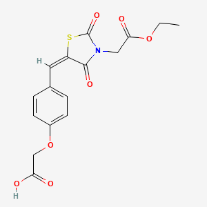 (4-{(E)-[3-(2-ethoxy-2-oxoethyl)-2,4-dioxo-1,3-thiazolidin-5-ylidene]methyl}phenoxy)acetic acid