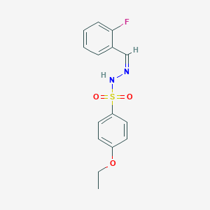 molecular formula C15H15FN2O3S B5272483 4-ethoxy-N'-(2-fluorobenzylidene)benzenesulfonohydrazide 