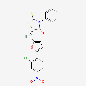 molecular formula C20H11ClN2O4S2 B5272510 5-{[5-(2-chloro-4-nitrophenyl)-2-furyl]methylene}-3-phenyl-2-thioxo-1,3-thiazolidin-4-one 