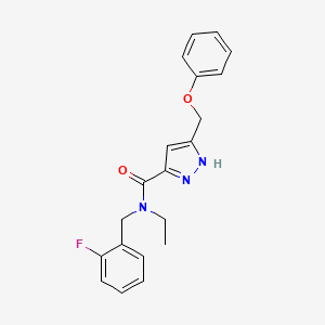 molecular formula C20H20FN3O2 B5272524 N-ethyl-N-(2-fluorobenzyl)-5-(phenoxymethyl)-1H-pyrazole-3-carboxamide 