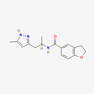 N-[1-methyl-2-(3-methyl-1H-pyrazol-5-yl)ethyl]-2,3-dihydro-1-benzofuran-5-carboxamide