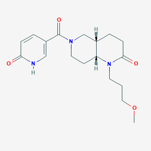 molecular formula C18H25N3O4 B5272538 (4aS*,8aR*)-1-(3-methoxypropyl)-6-[(6-oxo-1,6-dihydropyridin-3-yl)carbonyl]octahydro-1,6-naphthyridin-2(1H)-one 