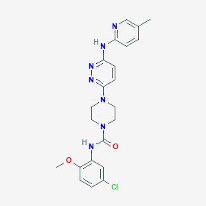 N-(5-chloro-2-methoxyphenyl)-4-(6-((5-methylpyridin-2-yl)amino)pyridazin-3-yl)piperazine-1-carboxamide